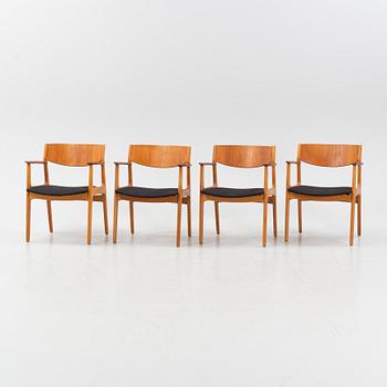 Henning Kjaernulf, four chairs, Vejle stole- og Mobelfabrik, Denmark, second half of the 20th century.
