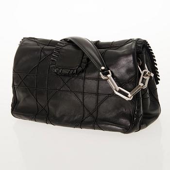 CHRISTIAN DIOR Quilted Ruffle Leather New Lock Flap Bag.