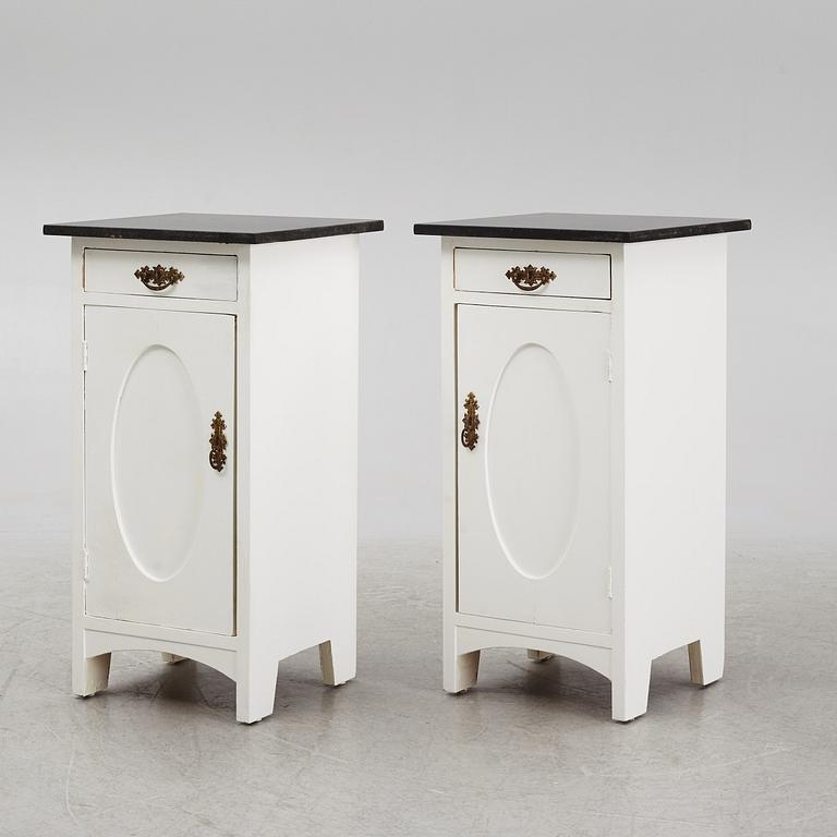 A pair of bedside tables, early 20th Century.