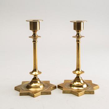 Skultuna Brassworks, "Stjärnestaken", candlesticks, a pair, brass.