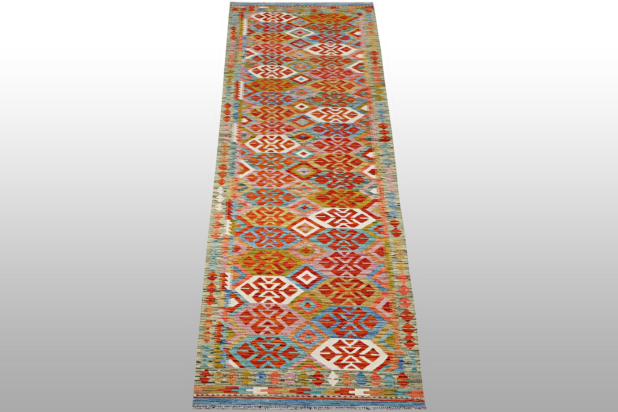 Gallerimatta, Kelim, ca 482 x 82 cm.