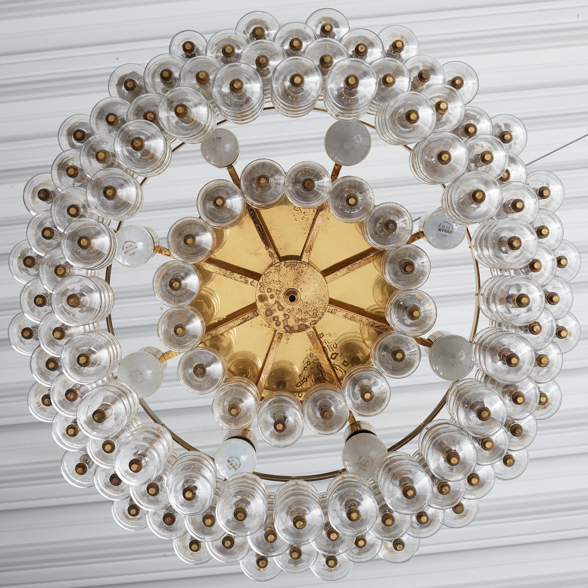 Hans-Agne Jakobsson, an "Estrella" ceiling lamp, model T580/75, Markaryd, Sweden 1960-70's.
