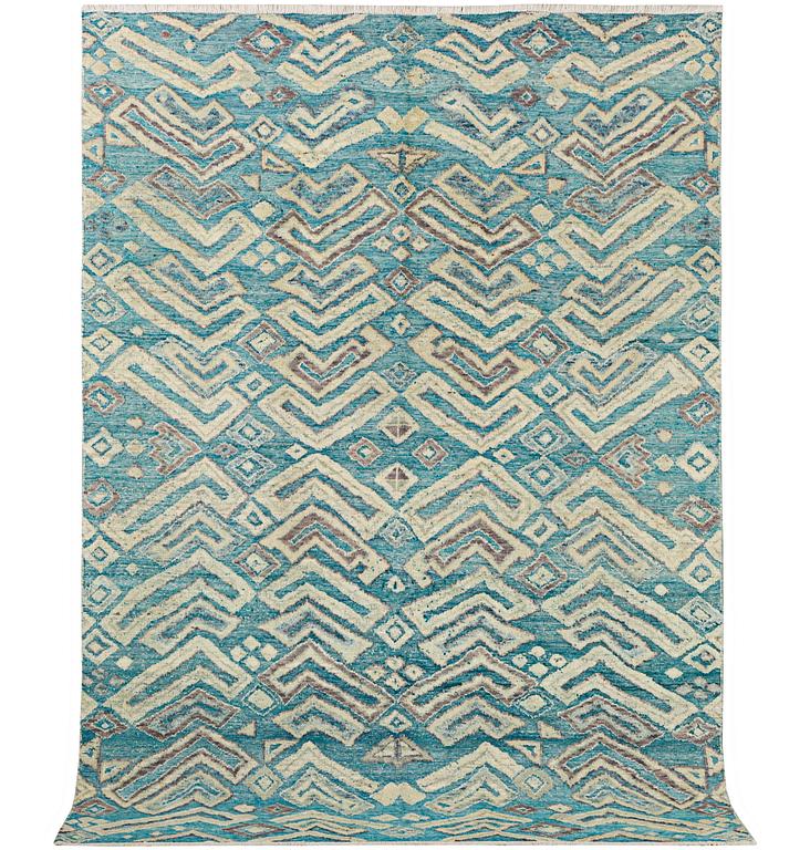 A Moroccan carpet, relief pattern, ca. 398 x 200 cm.