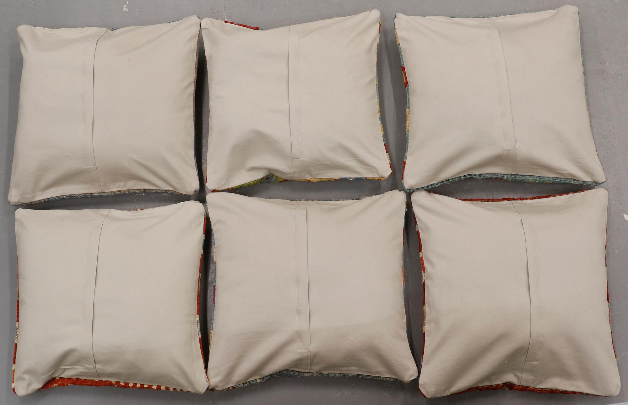 Six kilim cushions, Ca 50 x 50 cm.