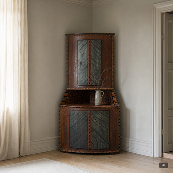 A corner cupboard, probably Värmland, dated 1822.