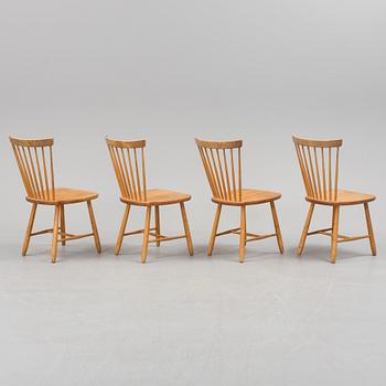 CARL MALMSTEN, four birch 'Lilla Åland' chairs.