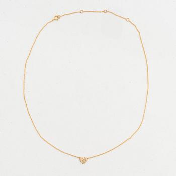 Heart shaped diamond necklace.
