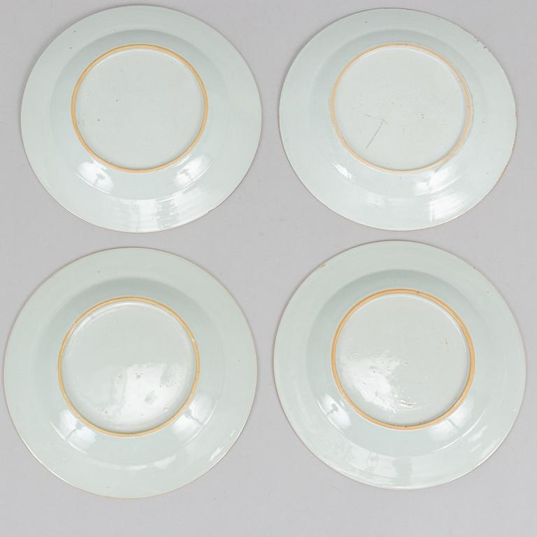 A set of six (4+2) famille rose dishes, Qing dynasty, Qianlong (1736-95).