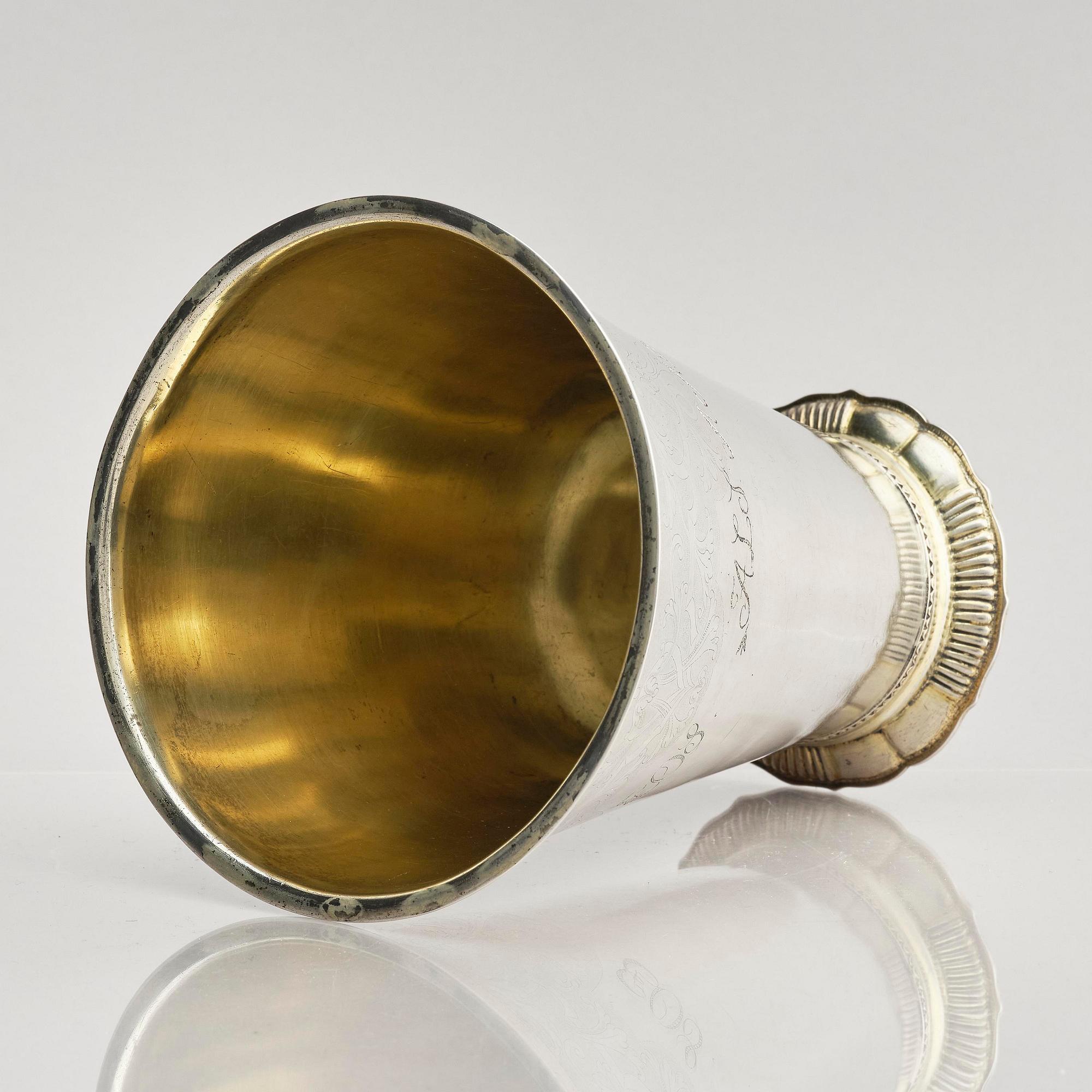 A Swedish parcel-gilt silver beaker, mark of Christoffer Wasserman, Lindesberg 1763.
