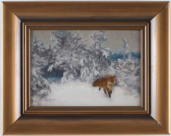 Bruno Liljefors, Fox in winter landscape.