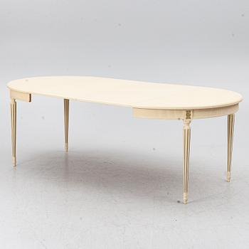 A dining group, 9 pieces, Gustavian style, second half of the 20th century.
