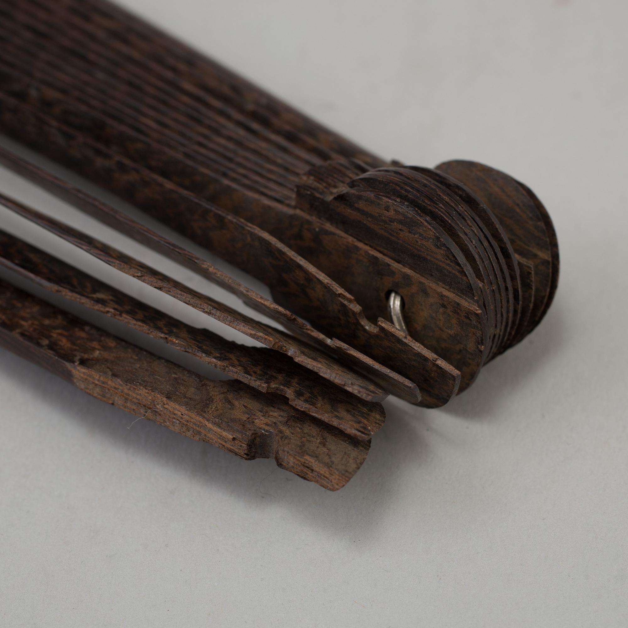 A chinese fan leaf painting by Cui Boping, signed and dated 1938.