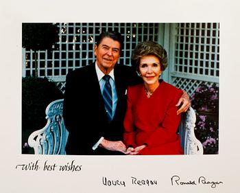 RONALD OCH NANCY REAGAN, egenhändiga namnteckningar.