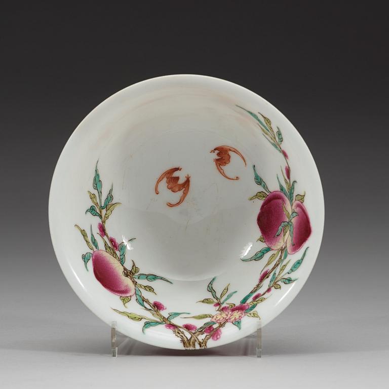 A famille rose "peach" bowl, presumably Republic (1912-1949).