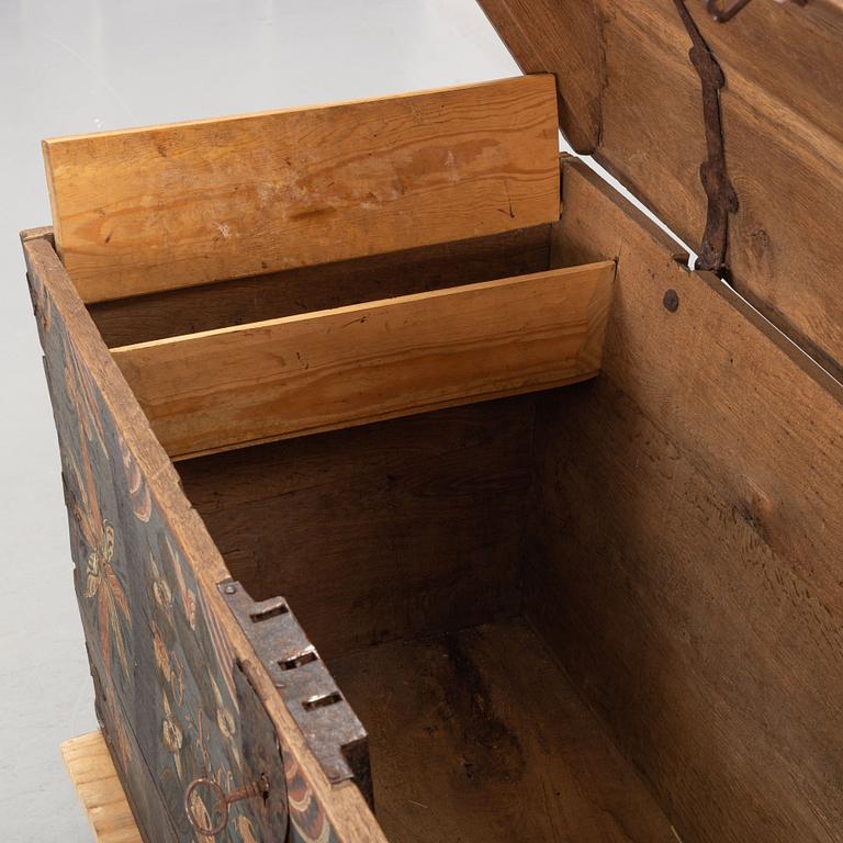 A swedish provincial oak chest, dated 1928.