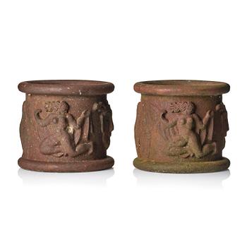 Anna Petrus, a pair of "Blomkruka N:r 1" cast iron flower pots, Näfveqvarns bruk, Sweden.