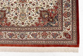 A silk Qum, Central Persia, signed Jashmedi c. 141 x 103 cm.