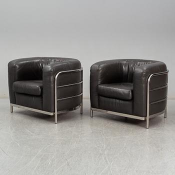 JONATHAN DE PAS, DONATO D URBINO & PAOLO LOMAZOTTI, easy chairs, a pair, "Onda", Zanotta.