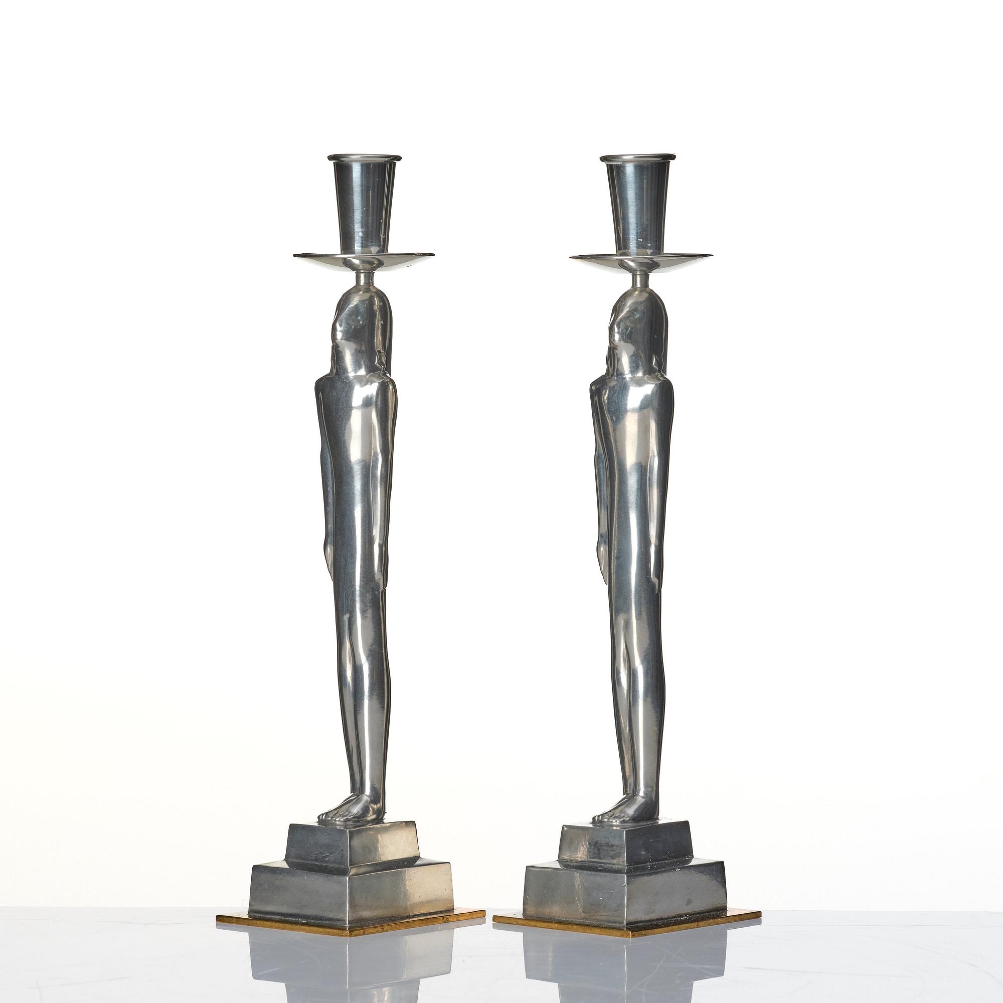 Edvin Öhrström, a pair of 'Egyptian' candlesticks, Svenskt Tenn, Stockholm 1988.