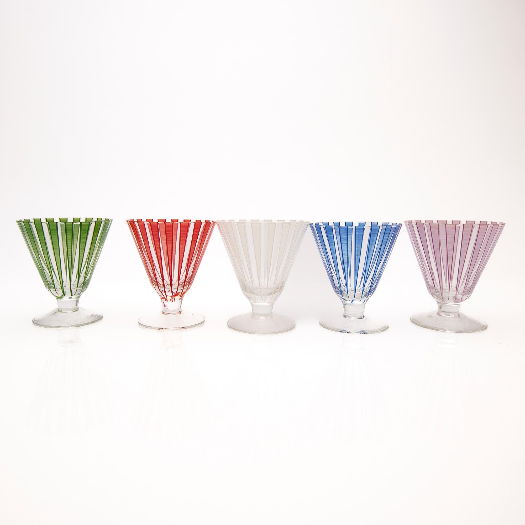Bengt Orup, glass service, 9 dl, "Strikt", Johansfors, mid-20th century.