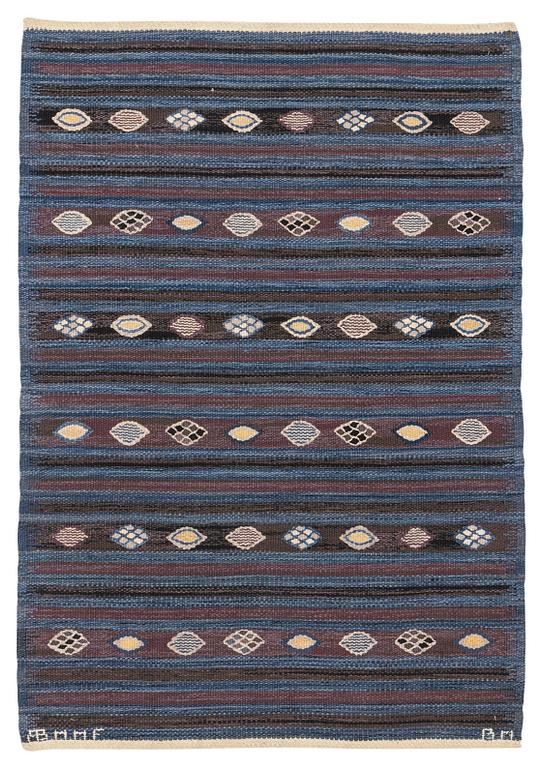 Barbro Nilsson, a carpet, 'Blåbär mörk', tapestry weave, ca 144 x 100 cm, signerad AB MMF BN.