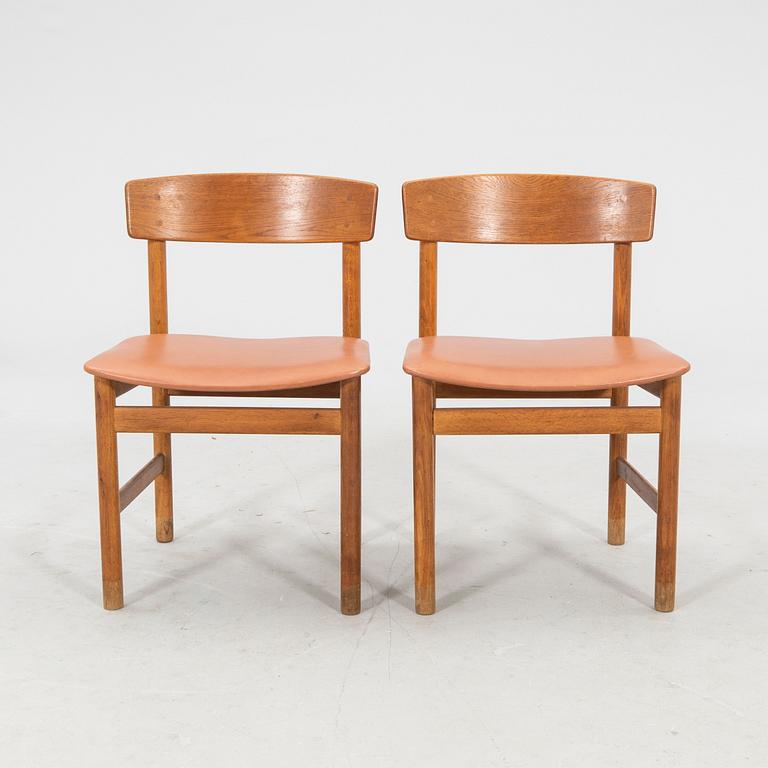 Børge Mogensen, a pair of chairs model 236 Fredericia Stolefabrik Denmark.