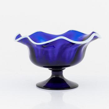 A cobalt glass bowl. possibly from Göteborgs or Gjöviks glasbruk, 19th century.