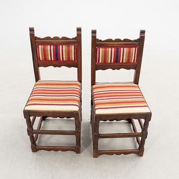 Chairs a pair Renaissance style early 20th century.