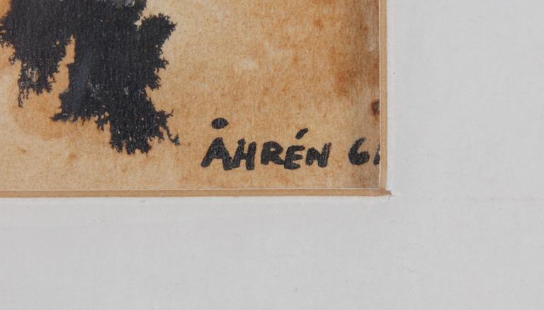 OKÄND KONSTNÄR. Blandteknik, sign Åhrén, dat -61.