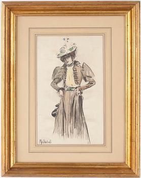 OKÄND KONSTNÄR, blandteknik på papper, möjligen Ryssland och 1900-talets början, signerad.