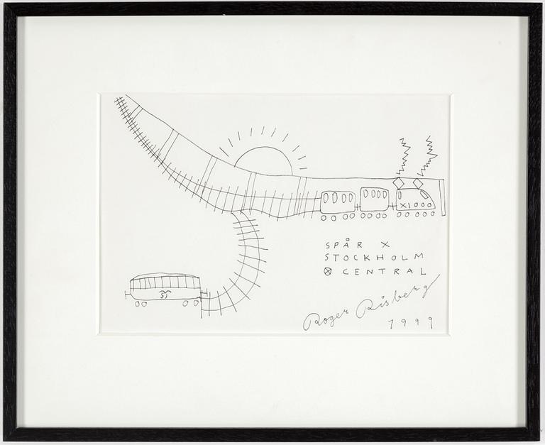 ROGER RISBERG, indian ink on paper, signed Roger Risberg and dated 1999.