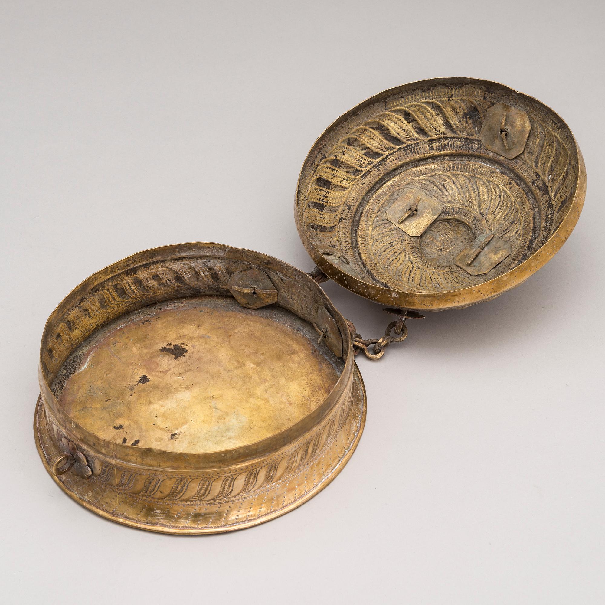 A 19th-Century brass pandan box, Uttar pradesh, India.