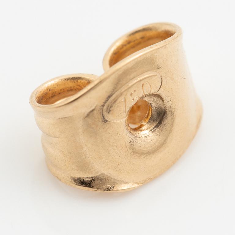 Örhängen, Mandelstam, 18K guld med odlade Söderhavspärlor, briljantslipade diamanter och rosa turmaliner.