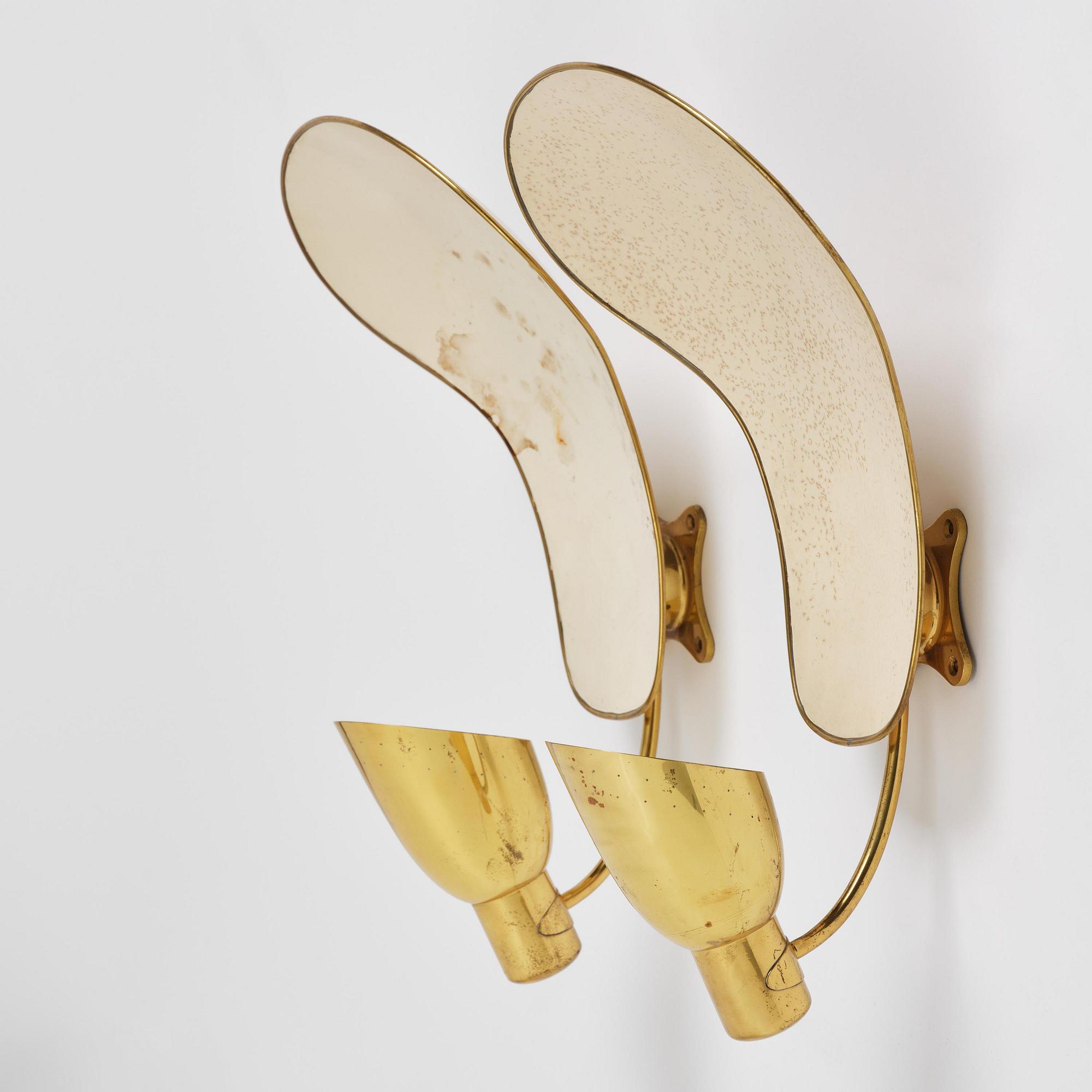 Carl-Axel Acking, a pair of wall lamps model 5029, Bröderna Malmströms Metallvarufabrik, Malmö, 1950s.