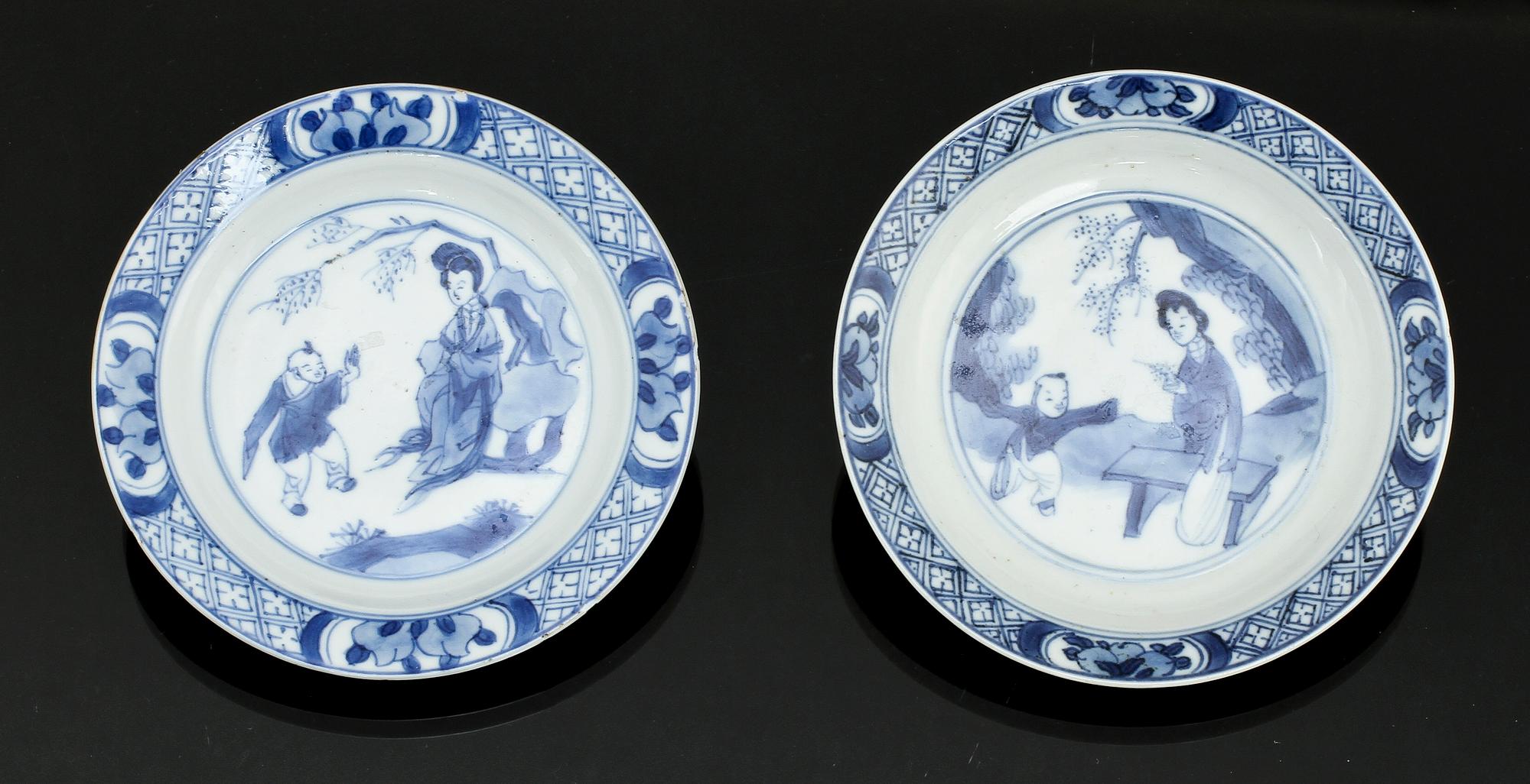 FAT, 2 st, porslin, Kina, Kangxi, (1662 - 1722).