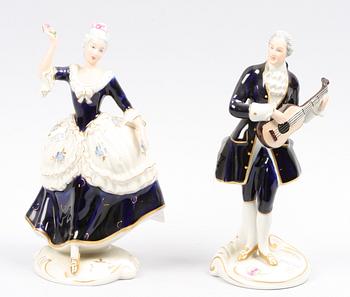 FIGURINER, 2 st, porslin, Royal Dux, Tjeckoslovakien.