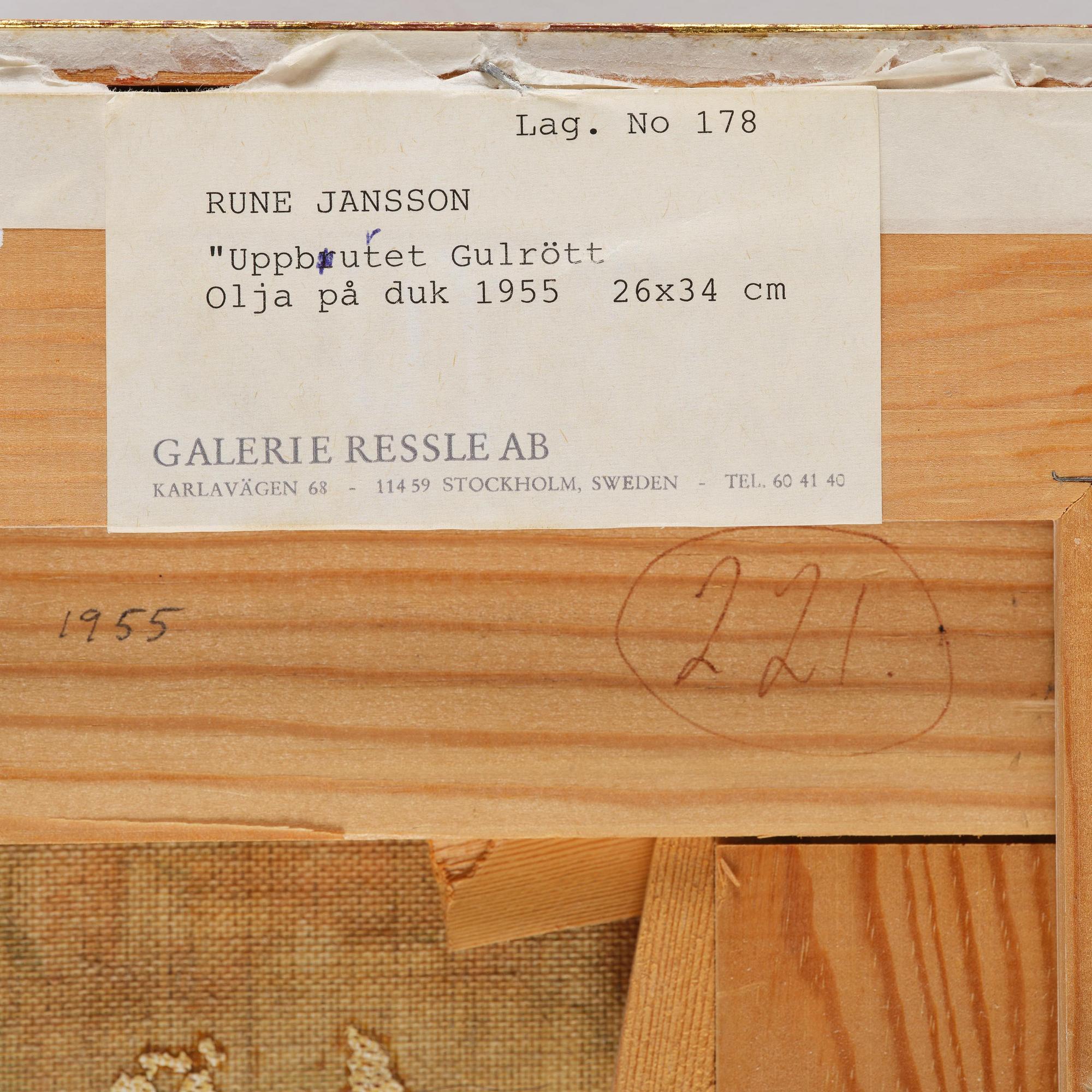 Rune Jansson, "Uppburet gulrött".