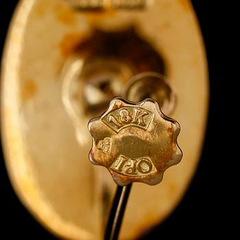 ÖRHÄNGEN, 1 par, 18 k guld, OC Stockholm 1986, briljantslipade diamanter. Vikt ca 14,3 g.