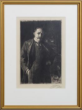 Anders Zorn, a signed etching from 1897.