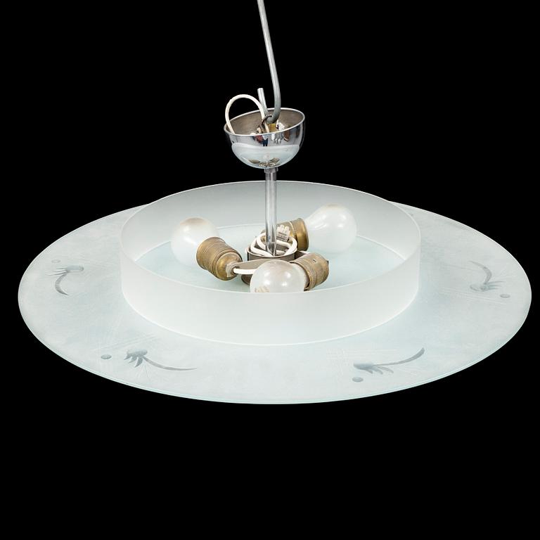 A glass ceiling light 1930's.