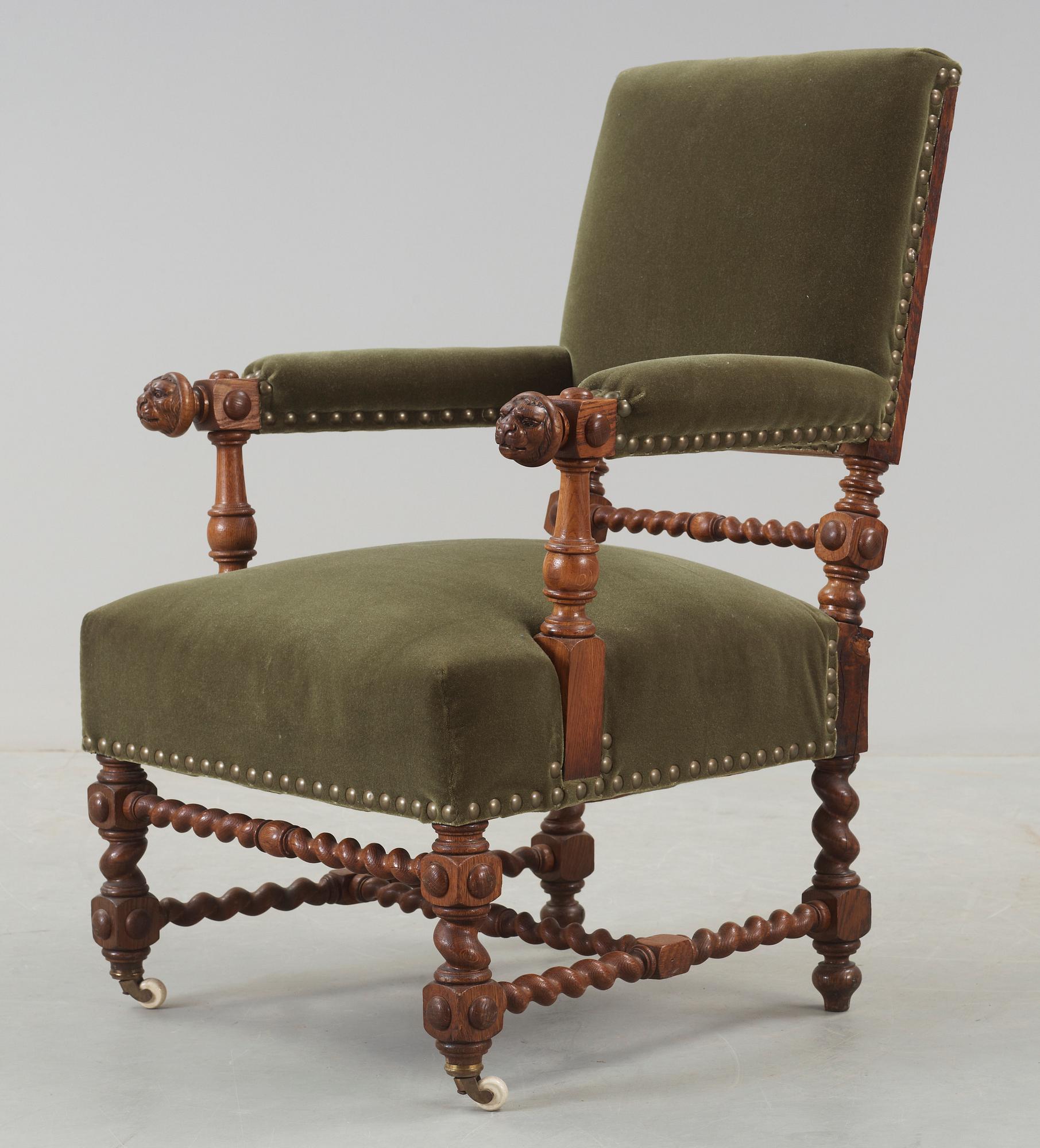KARMSTOL, barockstil, 1900-talets första hälft.