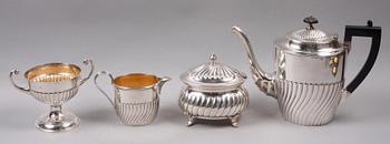 KAFFESERVIS, 4 delar, nysilver. A.G Dufva. 1900-tal.