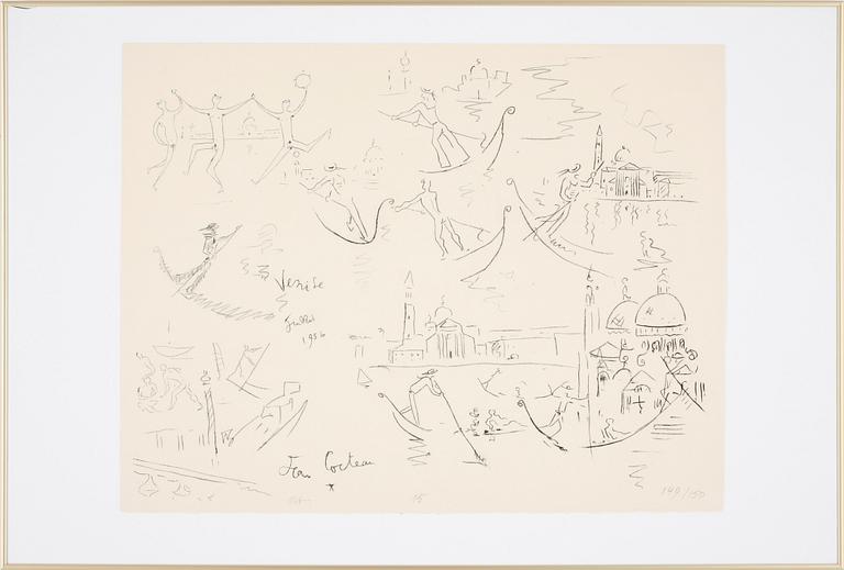 JEAN COCTEAU, litografi. Sign o numr 149/150. Dat 1956 i trycket.