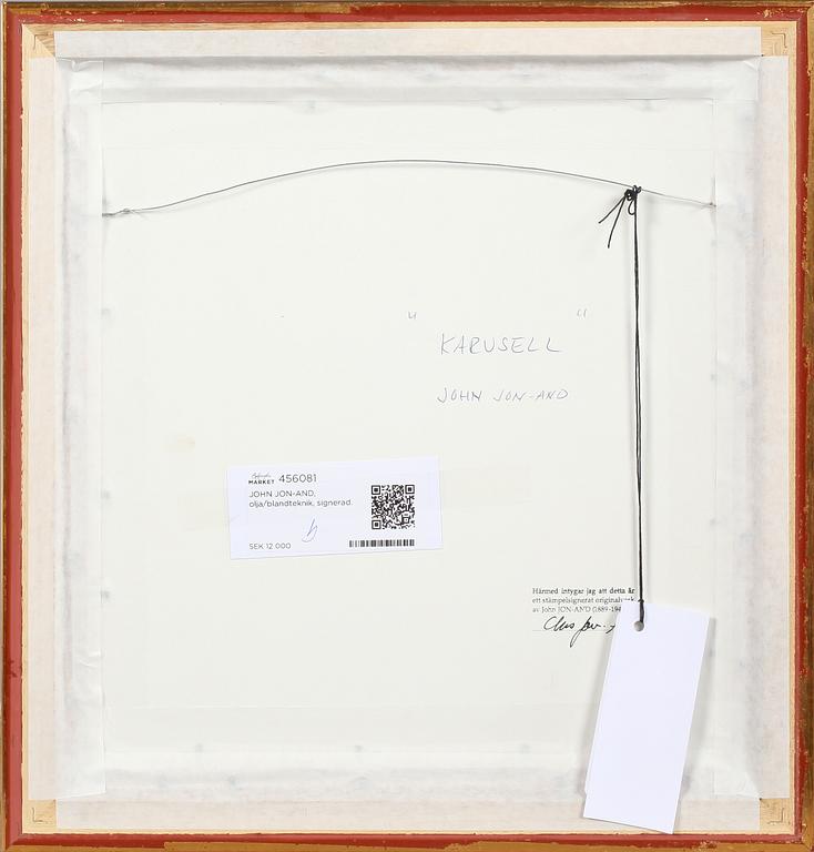 JOHN JON-AND, olja/blandteknik på pannå, signerad.