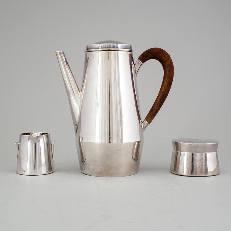 A Swedish 20th century silver 3 piece coffee-set, mark of Ray Urban, Stockholm 1962.