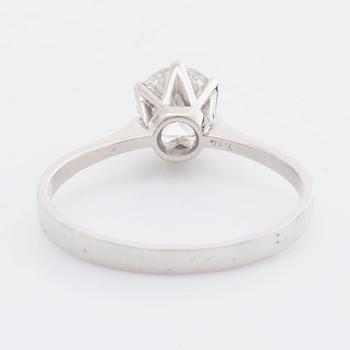 RING 18K vitguld m 1 briljant 1,14 ct enligt gravyr,ca H-I SI, Gullfaxe AB, Djursholm, Stockholm 1967.