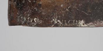 KAARINA TARKKA, skulptur, brons, märkt unicum, signerad och daterad 1989.