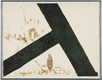 Antoni Tàpies, etching in colours, signed HC. Published in 1972.