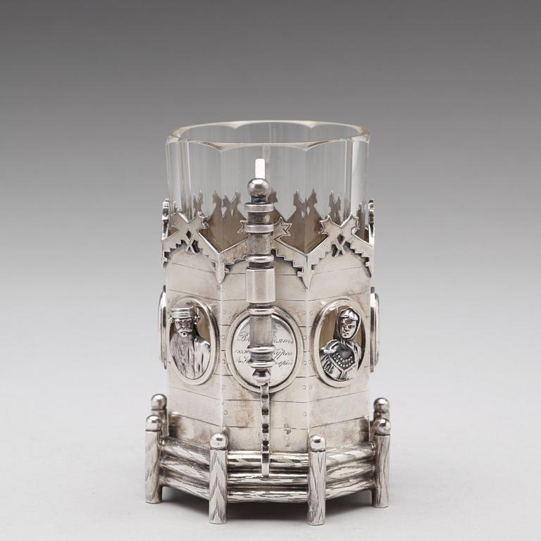 A Russian 19th centruy silver tea-glas holder, St. Petersburg 1873.