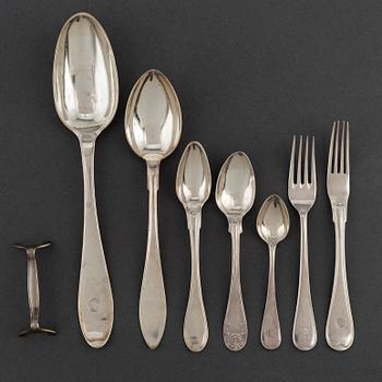 BESTICK, 63 delar. Silver. 1800-1900-tal.